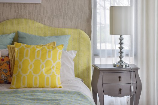 bed and reading lamp